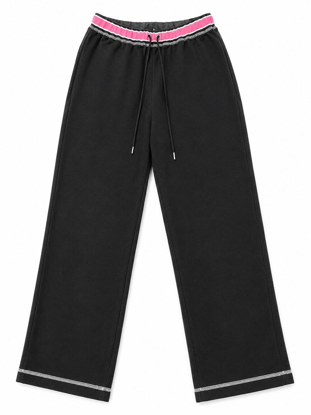 Erika Sport Women’s Black Lounge Pants Elastic Drawstring Waist Medium